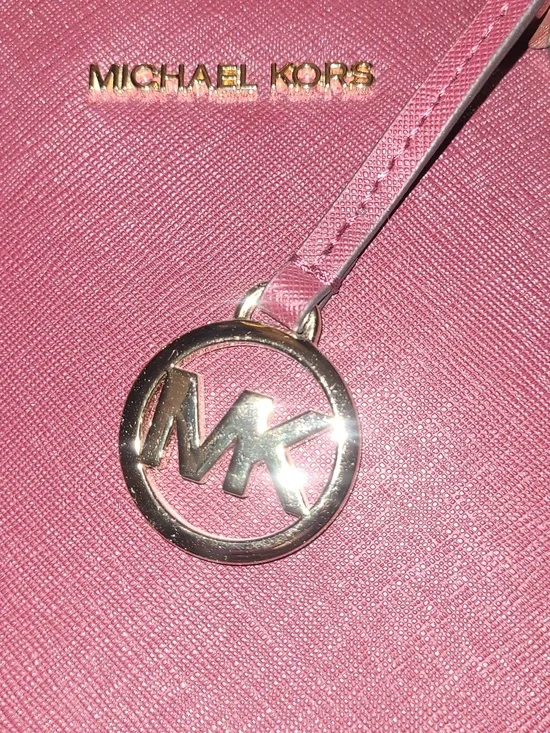 Michael Kors Burgundy Saffiano Leather Satchel with Gold Hardware - Picture 8 of 9